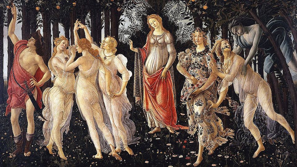 Sandro Botticelli, Primavera, 1482/1487, Uffizien (Ausschnitt) 