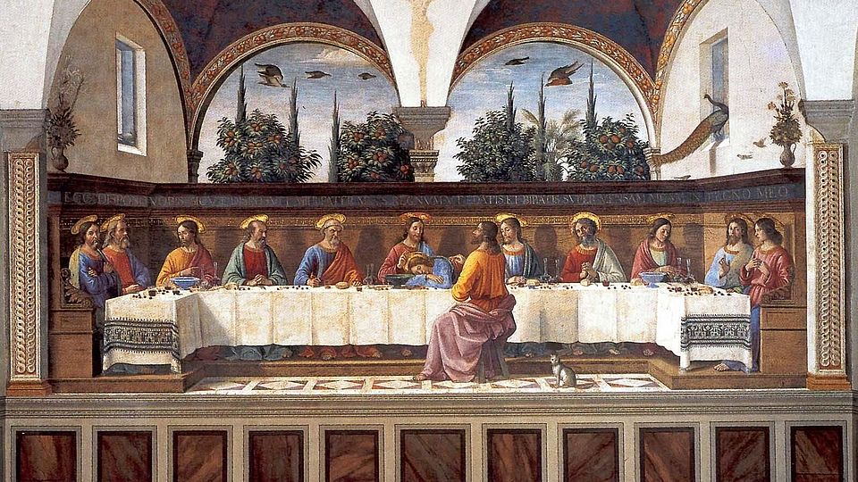 Domenico Ghirlandaio, Abendmahl, 1480. Florenz, Ognissantikirche.